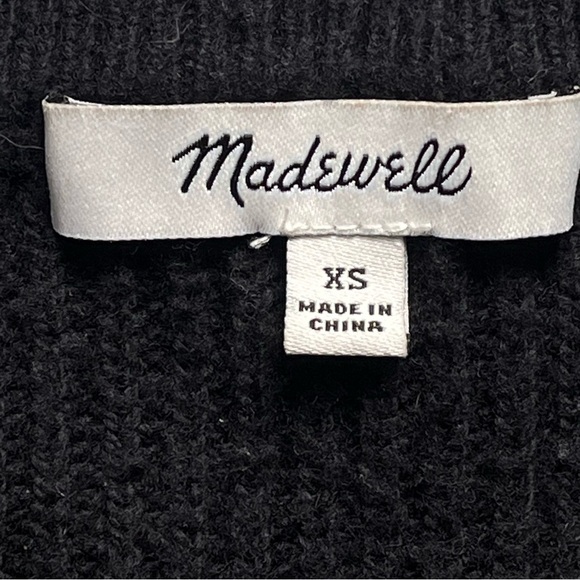 Madewell Black Thompson Pocket Pullover Sweater Size XS Style AA782 - Picture 7 of 9